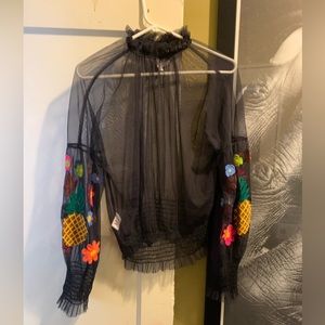 Women’s Black See-Through Top